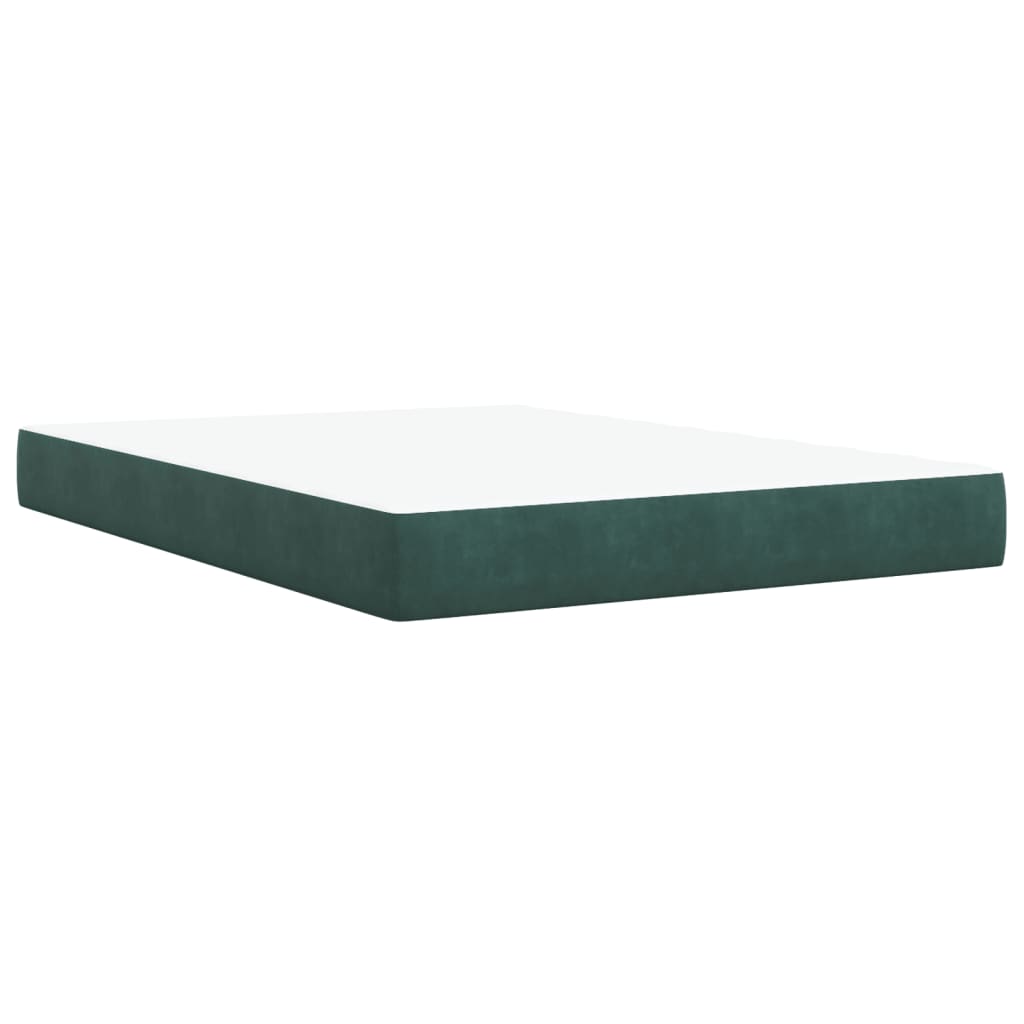 Boxspring met matras fluweel donkergroen 140x200 cm Bedden & bedframes | Creëer jouw Trendy Thuis | Gratis bezorgd & Retour | Trendy.nl