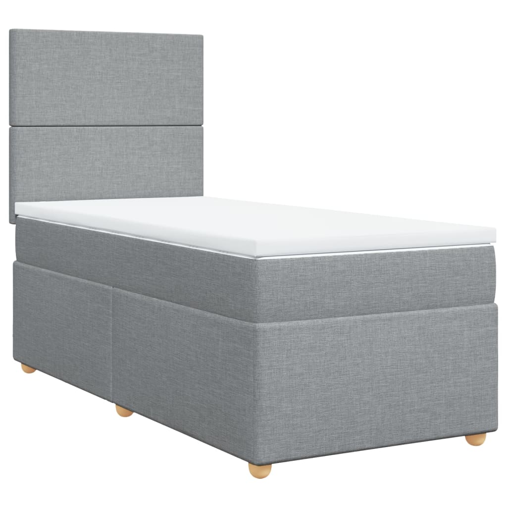 Boxspring met matras stof lichtgrijs 80x200 cm Bedden & bedframes | Creëer jouw Trendy Thuis | Gratis bezorgd & Retour | Trendy.nl