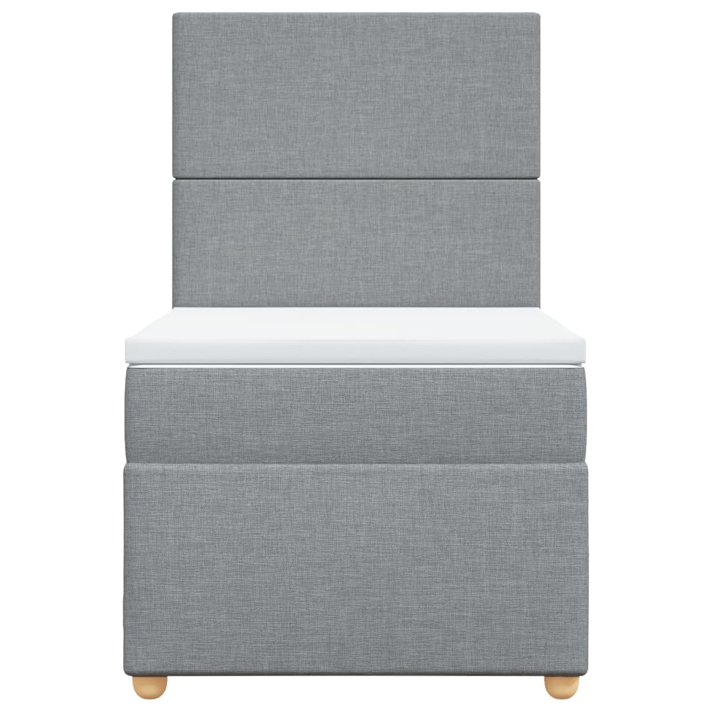 Boxspring met matras stof lichtgrijs 80x200 cm Bedden & bedframes | Creëer jouw Trendy Thuis | Gratis bezorgd & Retour | Trendy.nl