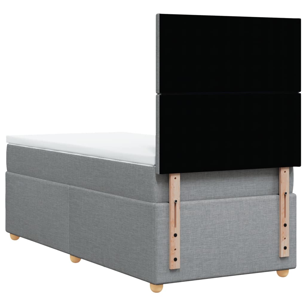 Boxspring met matras stof lichtgrijs 80x200 cm Bedden & bedframes | Creëer jouw Trendy Thuis | Gratis bezorgd & Retour | Trendy.nl