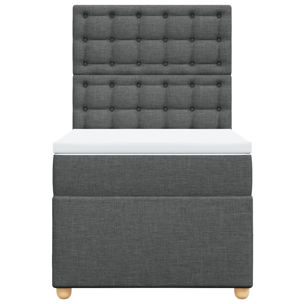 Boxspring met matras stof donkergrijs 80x200 cm Bedden & bedframes | Creëer jouw Trendy Thuis | Gratis bezorgd & Retour | Trendy.nl