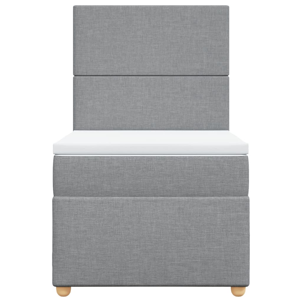 Boxspring met matras stof lichtgrijs 90x190 cm Bedden & bedframes | Creëer jouw Trendy Thuis | Gratis bezorgd & Retour | Trendy.nl