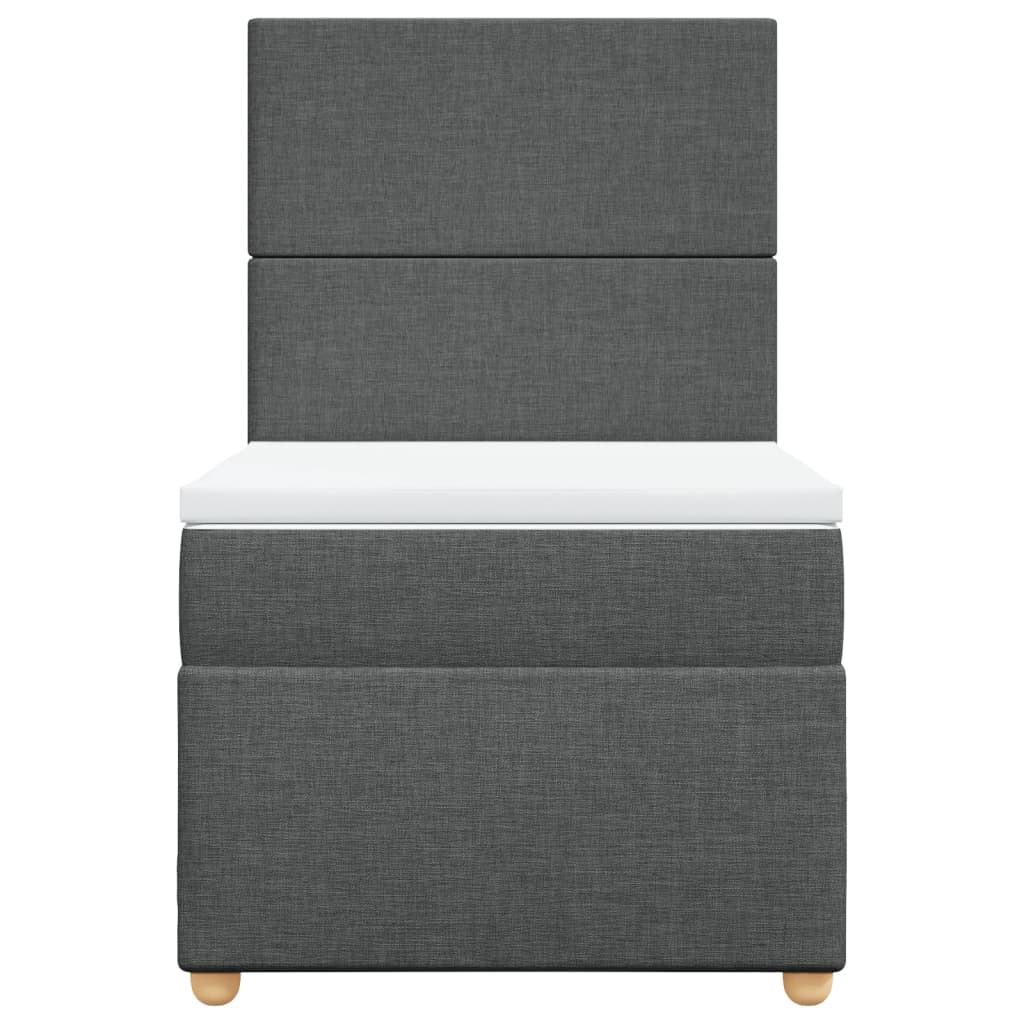 Boxspring met matras stof donkergrijs 90x190 cm Bedden & bedframes | Creëer jouw Trendy Thuis | Gratis bezorgd & Retour | Trendy.nl