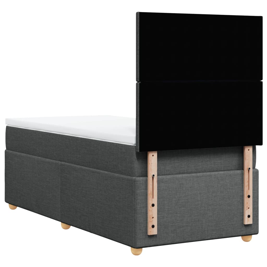 Boxspring met matras stof donkergrijs 90x190 cm Bedden & bedframes | Creëer jouw Trendy Thuis | Gratis bezorgd & Retour | Trendy.nl