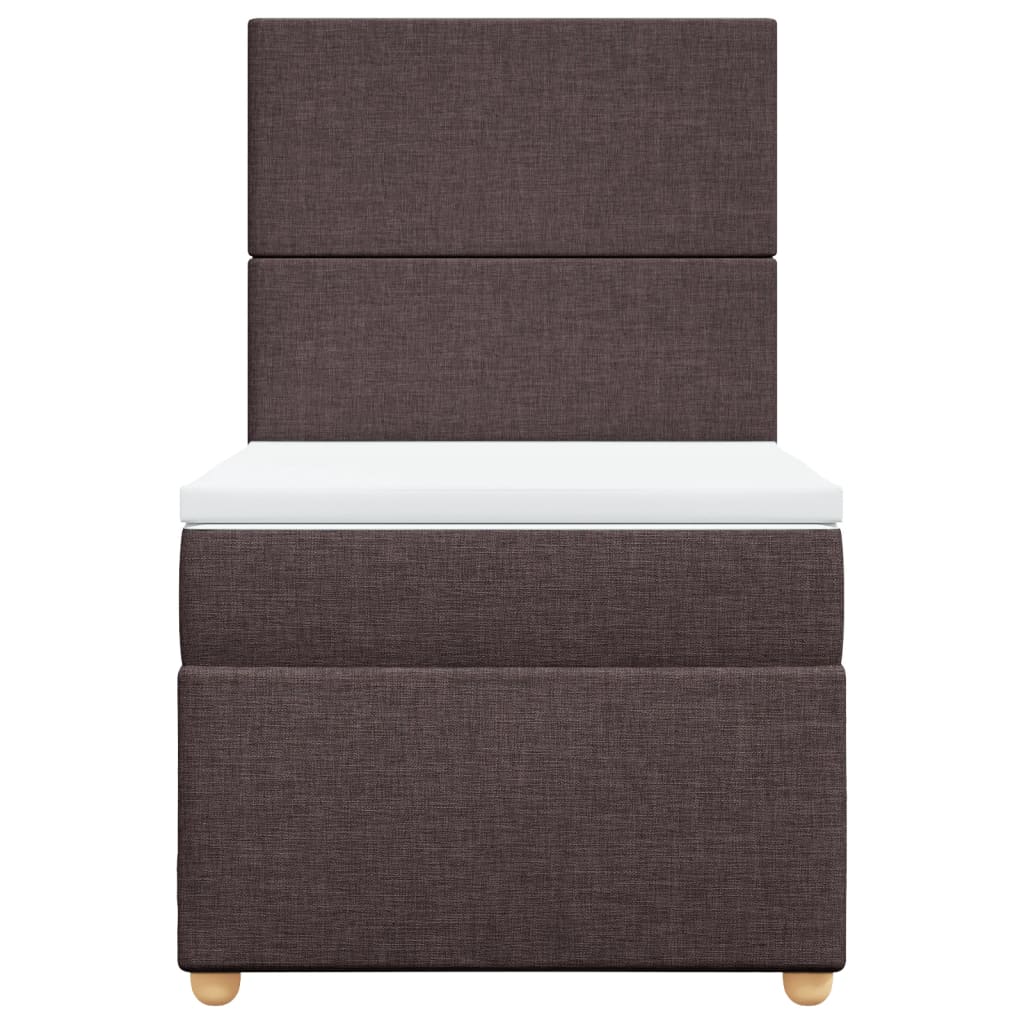 Boxspring met matras stof donkerbruin 90x190 cm Bedden & bedframes | Creëer jouw Trendy Thuis | Gratis bezorgd & Retour | Trendy.nl