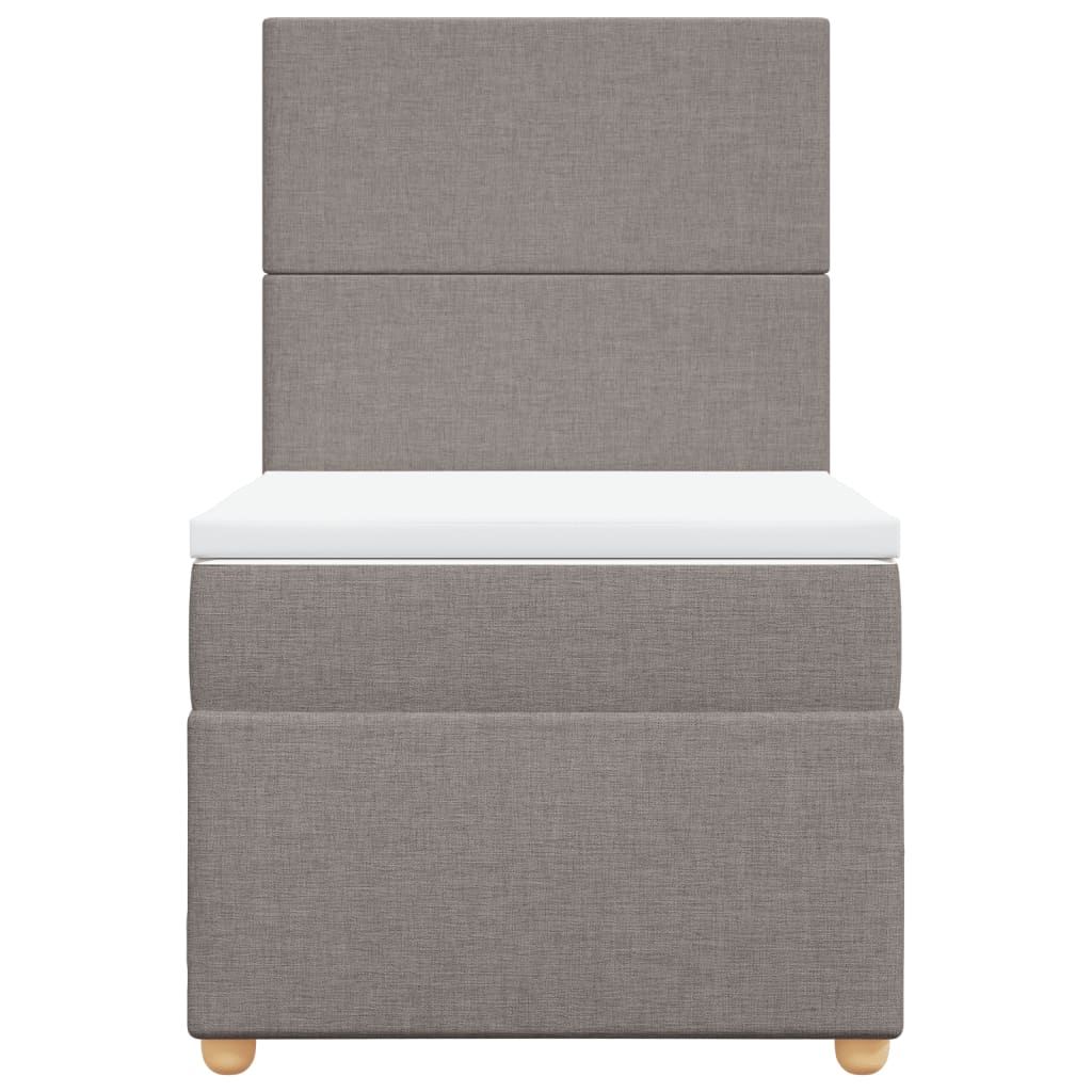 Boxspring met matras stof taupe 90x190 cm Bedden & bedframes | Creëer jouw Trendy Thuis | Gratis bezorgd & Retour | Trendy.nl