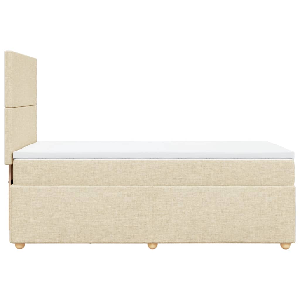 Boxspring met matras stof crèmekleurig 90x190 cm