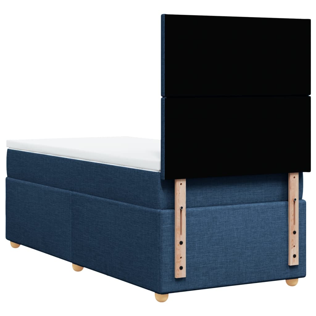 Boxspring met matras stof blauw 90x190 cm Bedden & bedframes | Creëer jouw Trendy Thuis | Gratis bezorgd & Retour | Trendy.nl