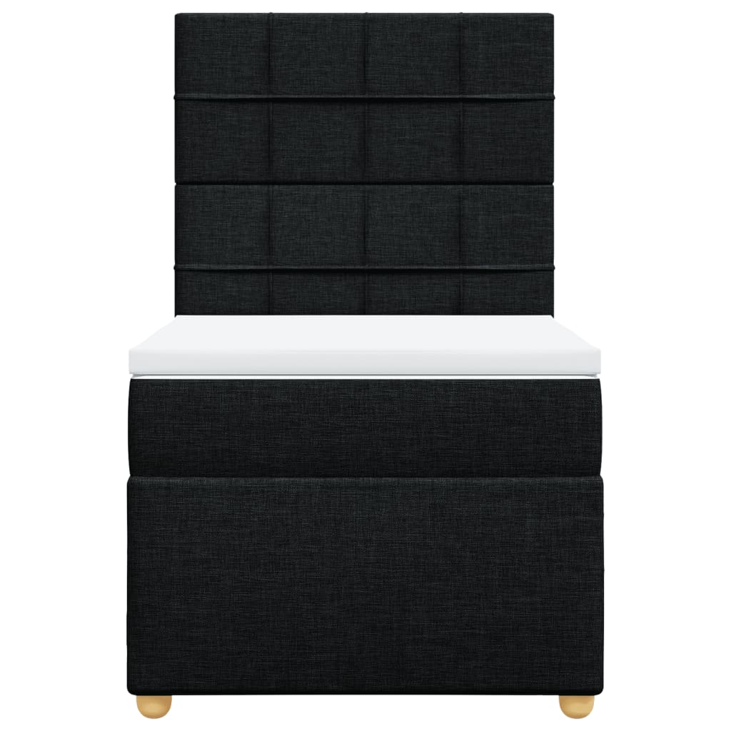 Boxspring met matras stof zwart 90x190 cm Bedden & bedframes | Creëer jouw Trendy Thuis | Gratis bezorgd & Retour | Trendy.nl