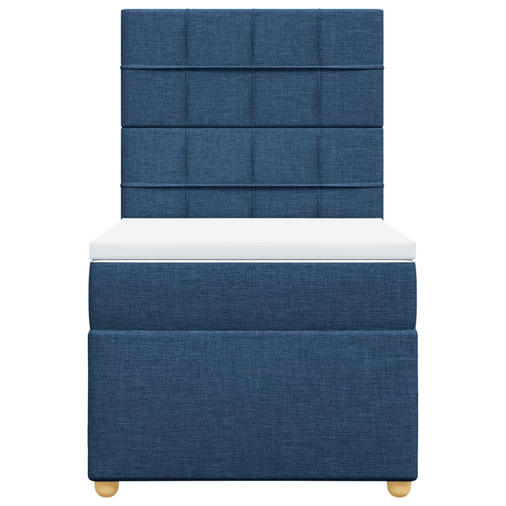 Boxspring met matras stof blauw 90x190 cm Bedden & bedframes | Creëer jouw Trendy Thuis | Gratis bezorgd & Retour | Trendy.nl