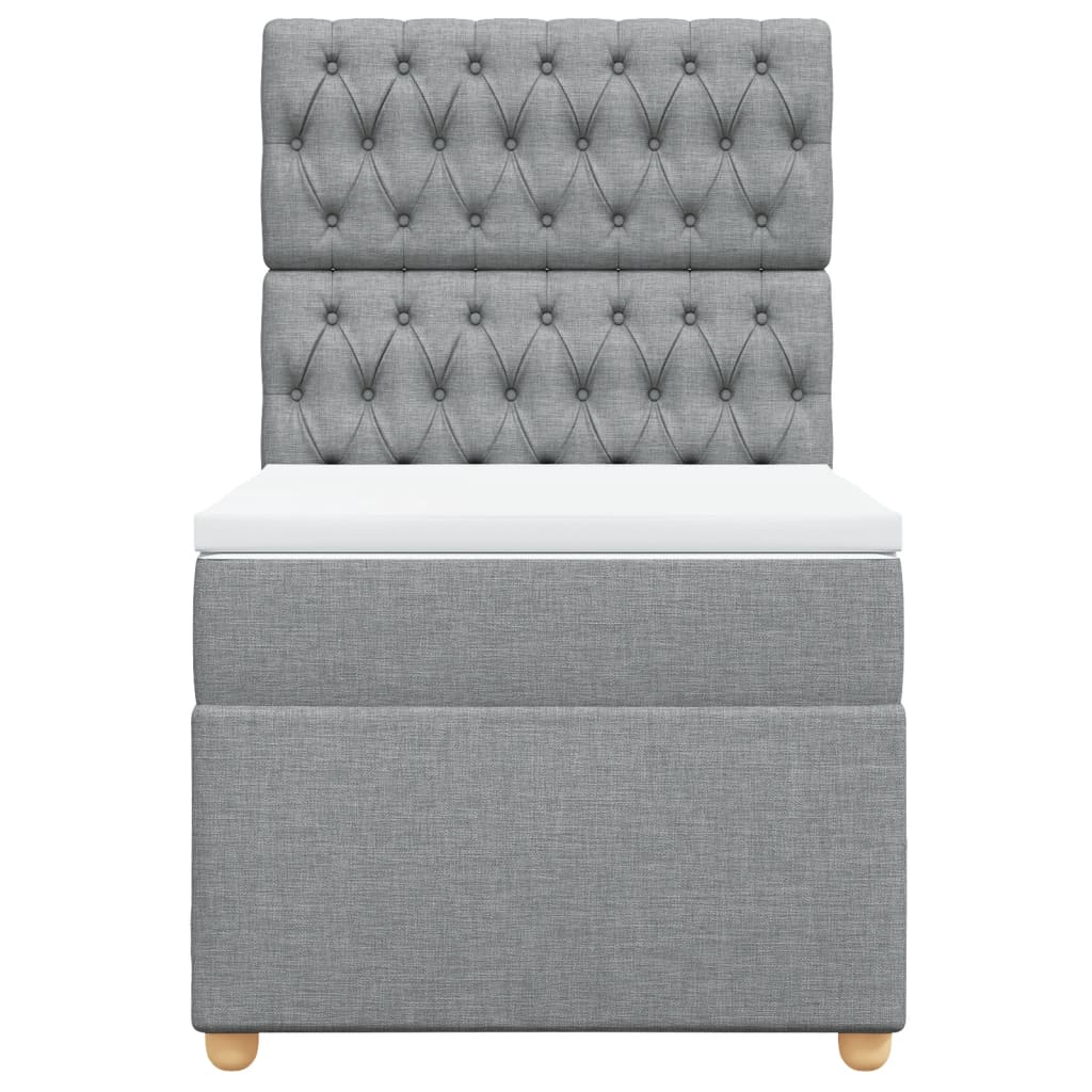 Boxspring met matras stof lichtgrijs 90x190 cm Bedden & bedframes | Creëer jouw Trendy Thuis | Gratis bezorgd & Retour | Trendy.nl