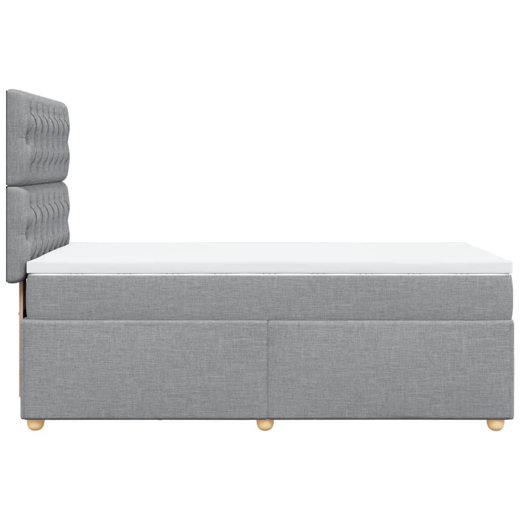 Boxspring met matras stof lichtgrijs 90x190 cm Bedden & bedframes | Creëer jouw Trendy Thuis | Gratis bezorgd & Retour | Trendy.nl