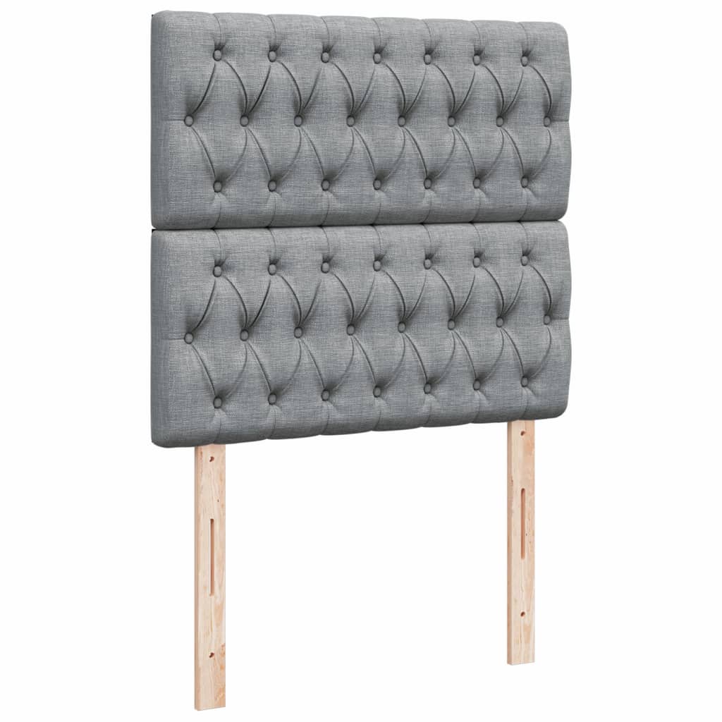 Boxspring met matras stof lichtgrijs 90x190 cm Bedden & bedframes | Creëer jouw Trendy Thuis | Gratis bezorgd & Retour | Trendy.nl