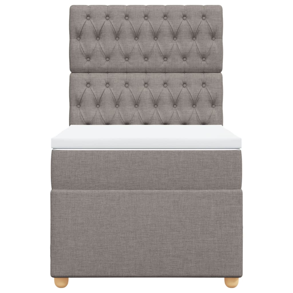 Boxspring met matras stof taupe 90x190 cm Bedden & bedframes | Creëer jouw Trendy Thuis | Gratis bezorgd & Retour | Trendy.nl