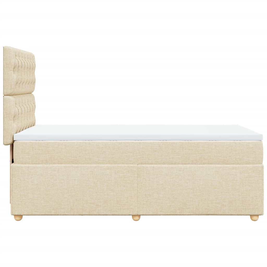 Boxspring met matras stof crèmekleurig 90x190 cm Bedden & bedframes | Creëer jouw Trendy Thuis | Gratis bezorgd & Retour | Trendy.nl