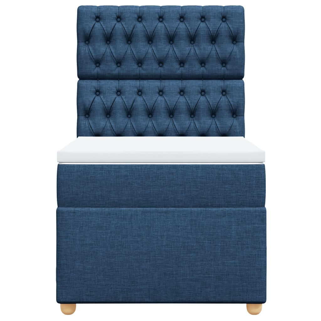 Boxspring met matras stof blauw 90x190 cm Bedden & bedframes | Creëer jouw Trendy Thuis | Gratis bezorgd & Retour | Trendy.nl