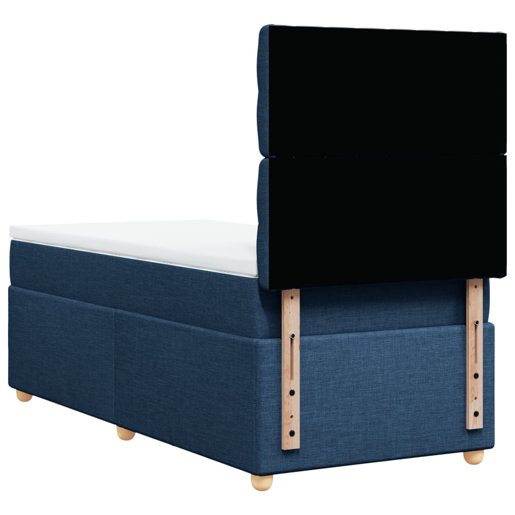 Boxspring met matras stof blauw 90x190 cm Bedden & bedframes | Creëer jouw Trendy Thuis | Gratis bezorgd & Retour | Trendy.nl