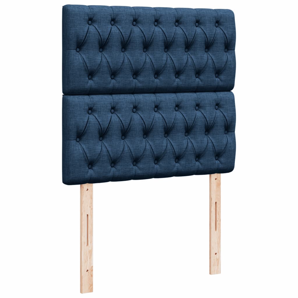 Boxspring met matras stof blauw 90x190 cm Bedden & bedframes | Creëer jouw Trendy Thuis | Gratis bezorgd & Retour | Trendy.nl