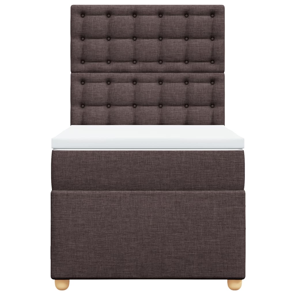 Boxspring met matras stof donkerbruin 90x190 cm Bedden & bedframes | Creëer jouw Trendy Thuis | Gratis bezorgd & Retour | Trendy.nl