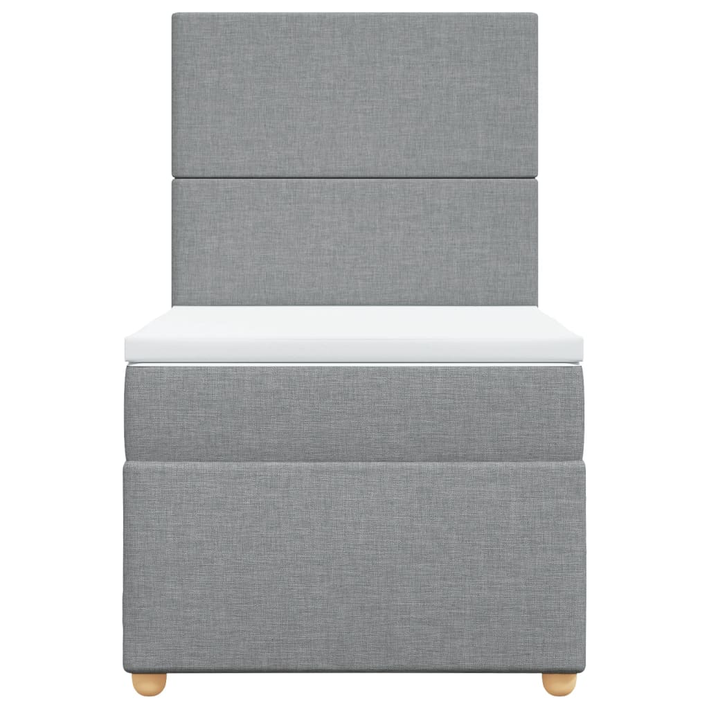 Boxspring met matras stof lichtgrijs 90x200 cm Bedden & bedframes | Creëer jouw Trendy Thuis | Gratis bezorgd & Retour | Trendy.nl