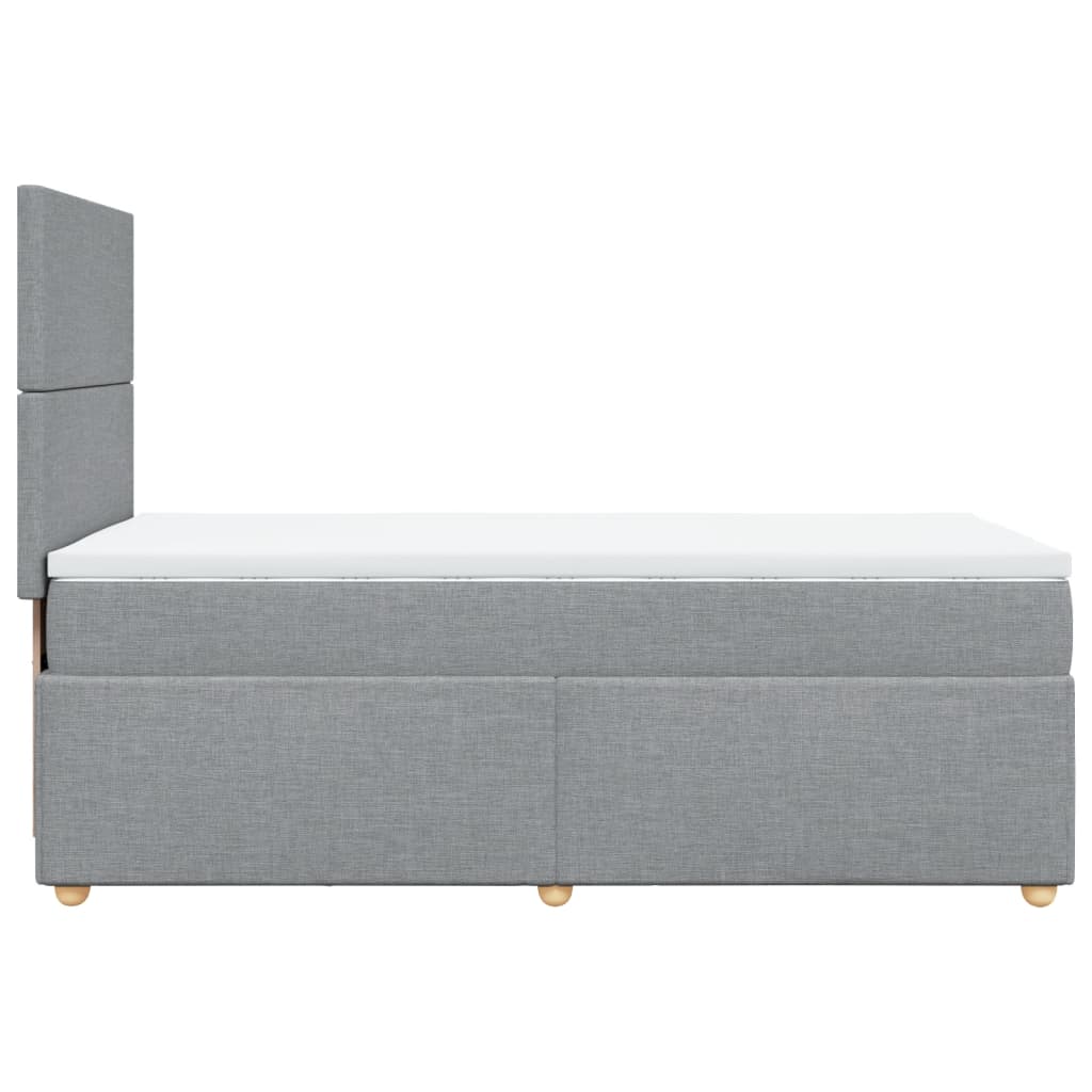 Boxspring met matras stof lichtgrijs 90x200 cm Bedden & bedframes | Creëer jouw Trendy Thuis | Gratis bezorgd & Retour | Trendy.nl