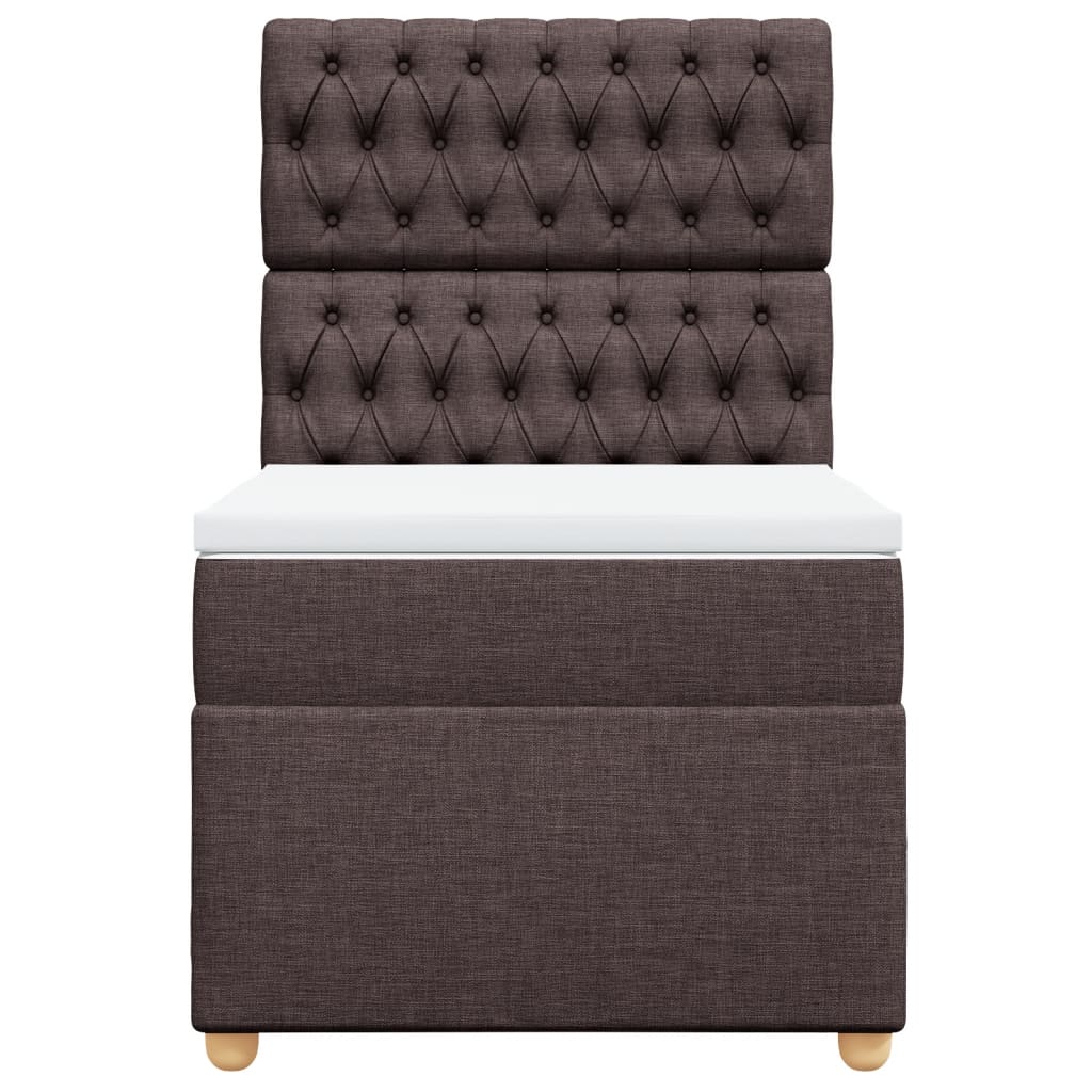 Boxspring met matras stof donkerbruin 90x200 cm Bedden & bedframes | Creëer jouw Trendy Thuis | Gratis bezorgd & Retour | Trendy.nl