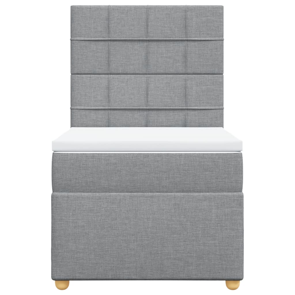 Boxspring met matras stof lichtgrijs 100x200 cm Bedden & bedframes | Creëer jouw Trendy Thuis | Gratis bezorgd & Retour | Trendy.nl