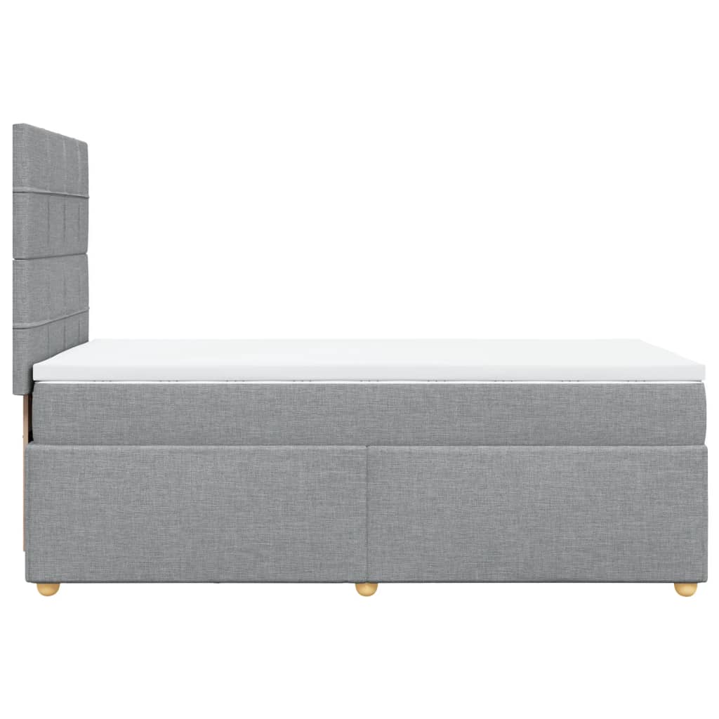 Boxspring met matras stof lichtgrijs 100x200 cm Bedden & bedframes | Creëer jouw Trendy Thuis | Gratis bezorgd & Retour | Trendy.nl