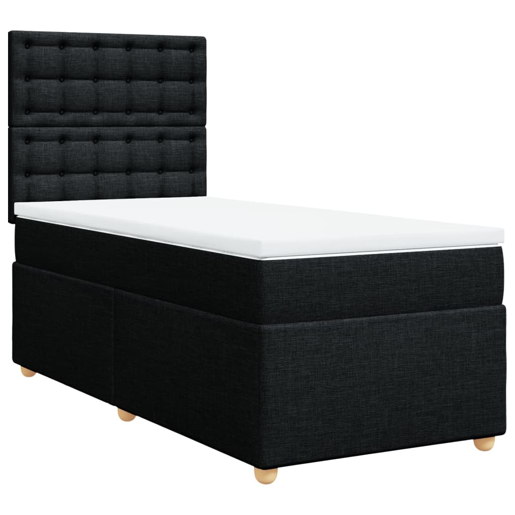 Boxspring met matras stof zwart 100x200 cm Bedden & bedframes | Creëer jouw Trendy Thuis | Gratis bezorgd & Retour | Trendy.nl