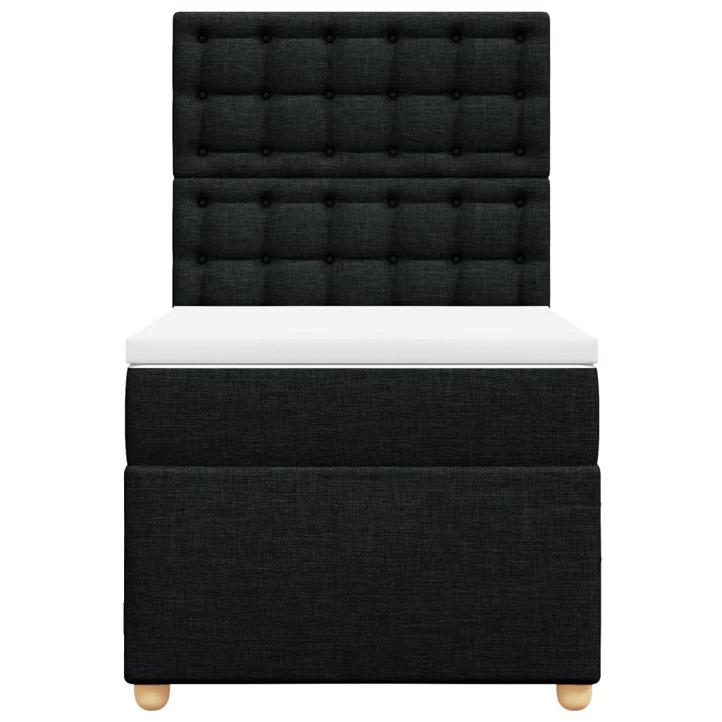 Boxspring met matras stof zwart 100x200 cm Bedden & bedframes | Creëer jouw Trendy Thuis | Gratis bezorgd & Retour | Trendy.nl