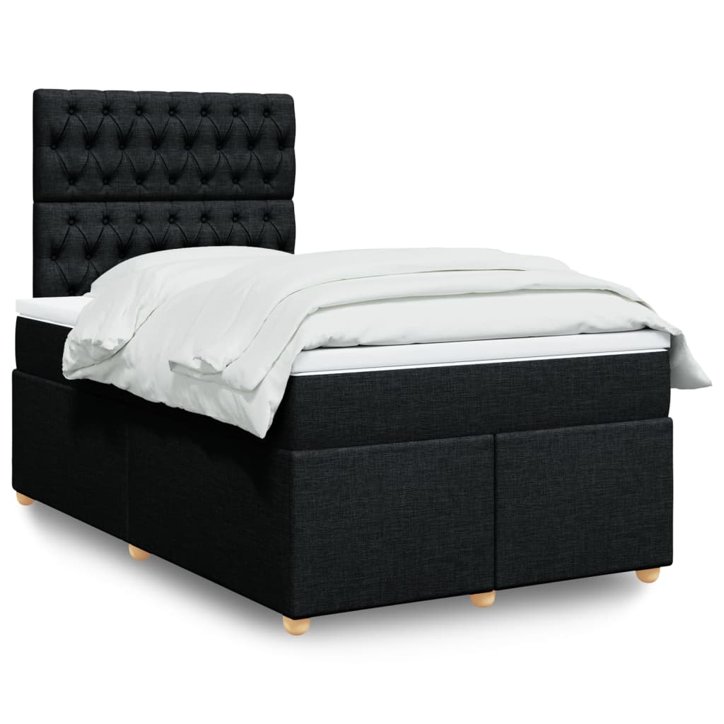 Boxspring met matras stof zwart 120x190 cm Bedden & bedframes | Creëer jouw Trendy Thuis | Gratis bezorgd & Retour | Trendy.nl