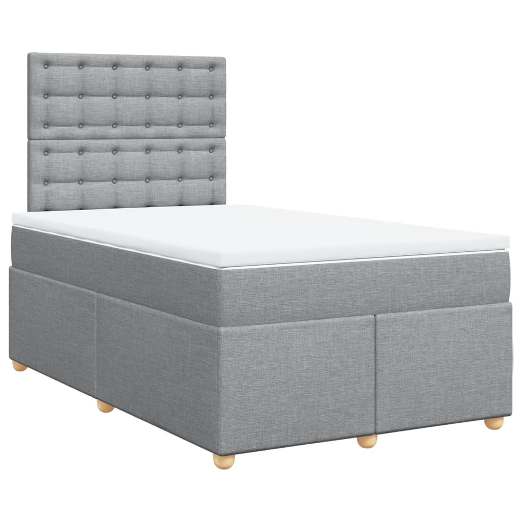 Boxspring met matras stof lichtgrijs 120x190 cm Bedden & bedframes | Creëer jouw Trendy Thuis | Gratis bezorgd & Retour | Trendy.nl