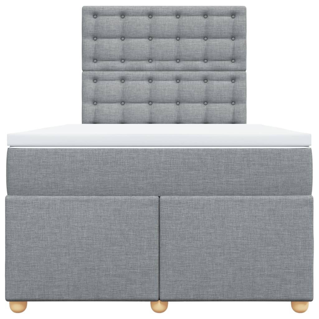 Boxspring met matras stof lichtgrijs 120x190 cm Bedden & bedframes | Creëer jouw Trendy Thuis | Gratis bezorgd & Retour | Trendy.nl