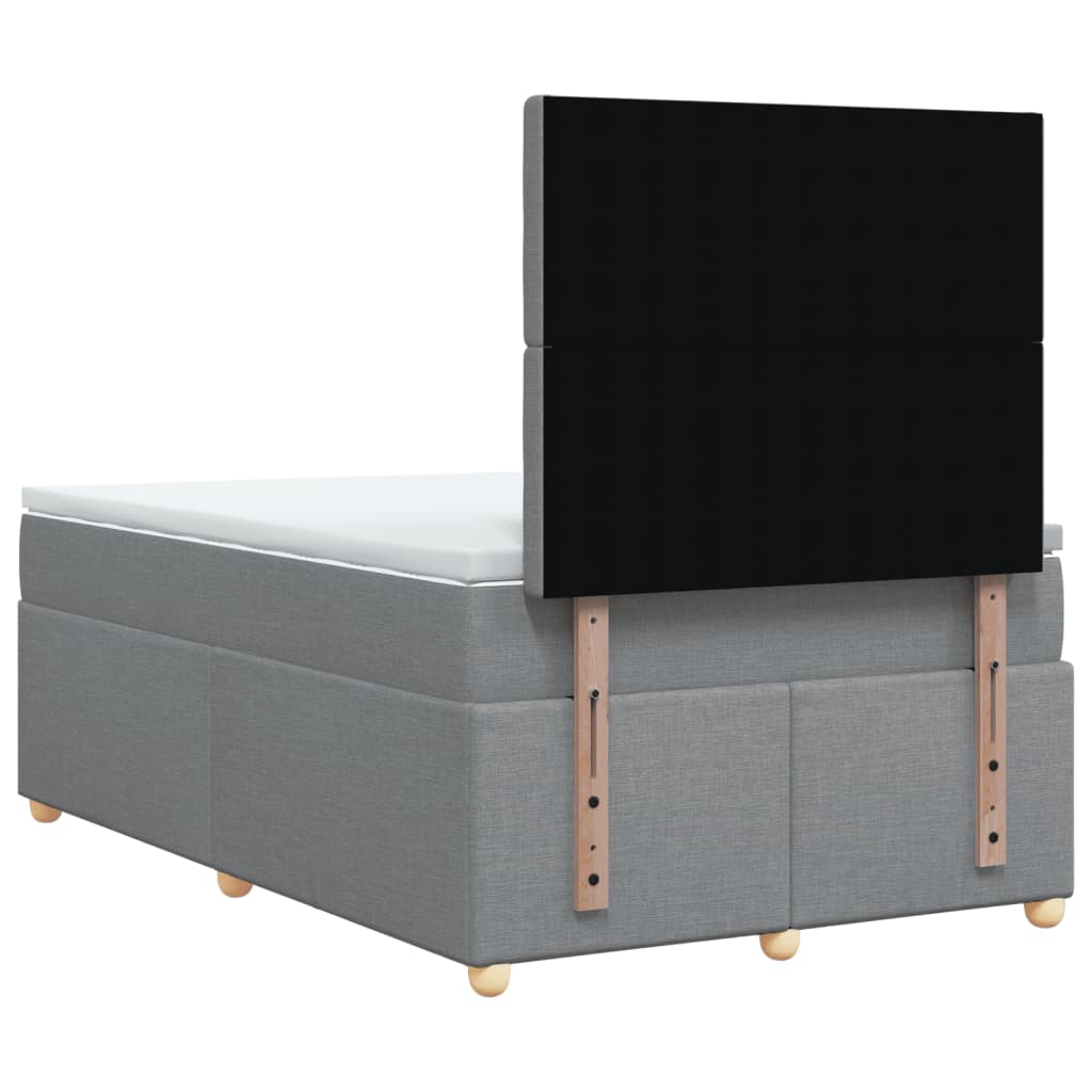 Boxspring met matras stof lichtgrijs 120x190 cm Bedden & bedframes | Creëer jouw Trendy Thuis | Gratis bezorgd & Retour | Trendy.nl