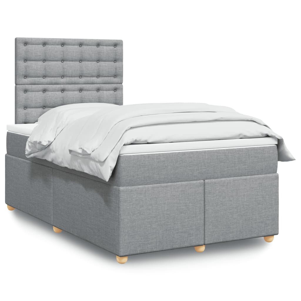 Boxspring met matras stof lichtgrijs 120x190 cm Bedden & bedframes | Creëer jouw Trendy Thuis | Gratis bezorgd & Retour | Trendy.nl