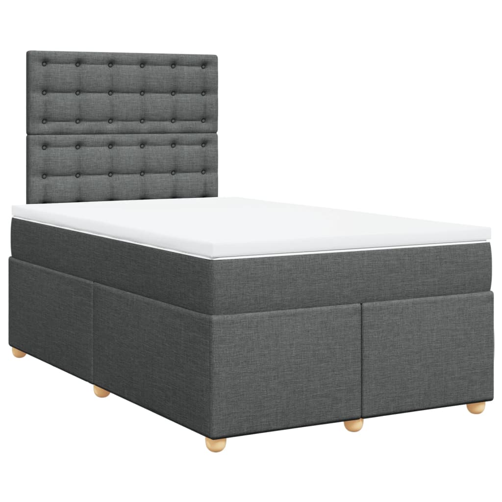 Boxspring met matras stof donkergrijs 120x190 cm Bedden & bedframes | Creëer jouw Trendy Thuis | Gratis bezorgd & Retour | Trendy.nl