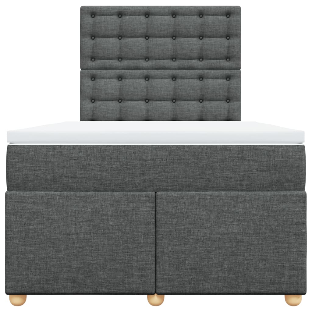 Boxspring met matras stof donkergrijs 120x190 cm Bedden & bedframes | Creëer jouw Trendy Thuis | Gratis bezorgd & Retour | Trendy.nl