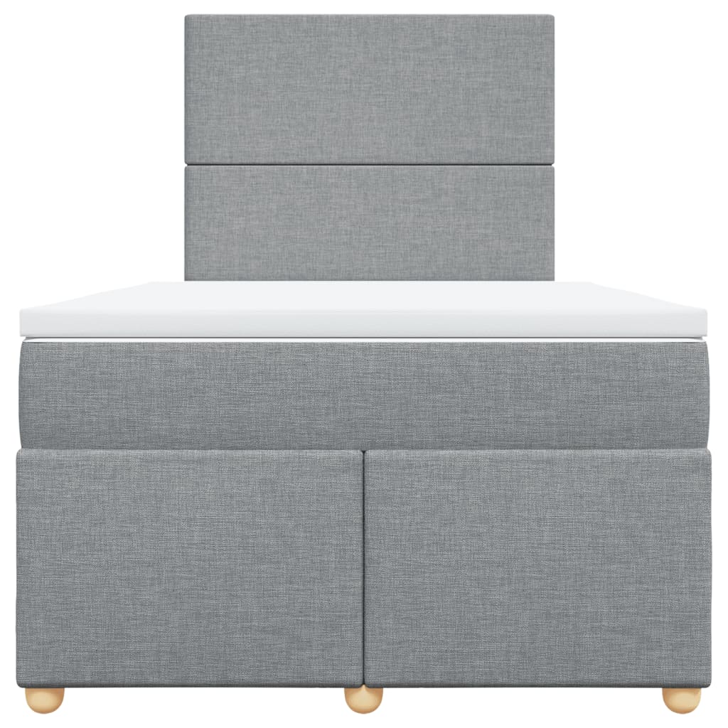 Boxspring met matras stof lichtgrijs 120x200 cm Bedden & bedframes | Creëer jouw Trendy Thuis | Gratis bezorgd & Retour | Trendy.nl