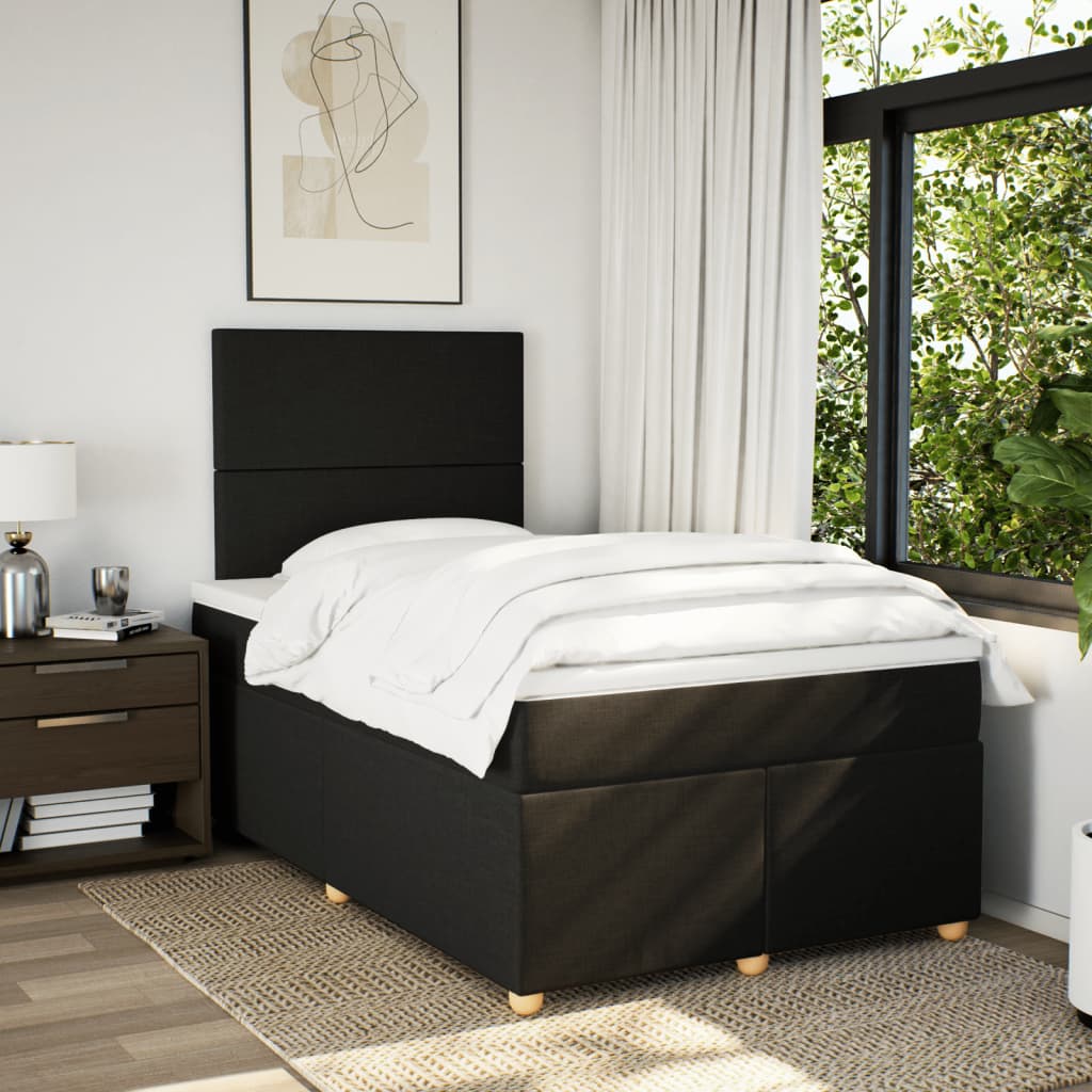 Boxspring met matras stof zwart 120x200 cm Bedden & bedframes | Creëer jouw Trendy Thuis | Gratis bezorgd & Retour | Trendy.nl