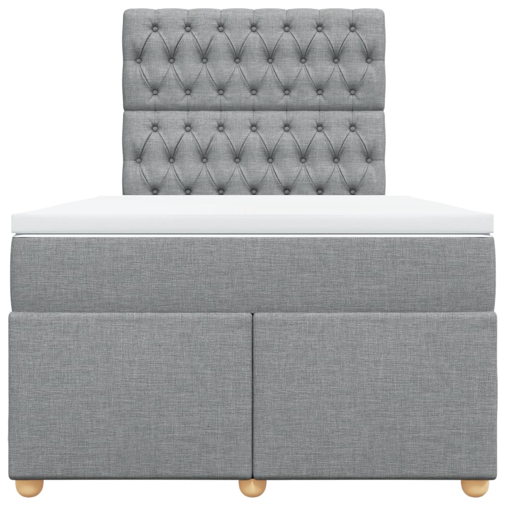 Boxspring met matras stof lichtgrijs 120x200 cm Bedden & bedframes | Creëer jouw Trendy Thuis | Gratis bezorgd & Retour | Trendy.nl