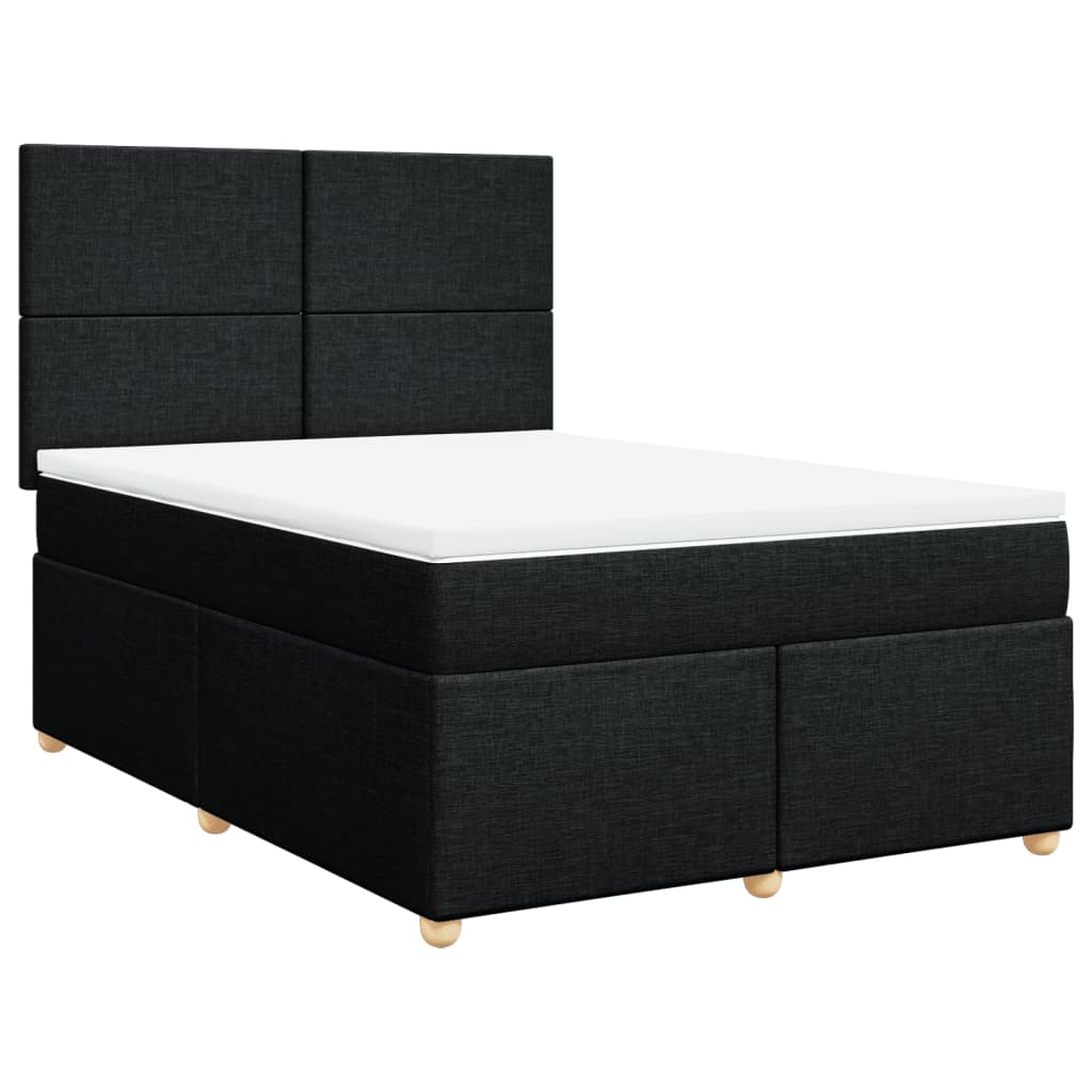 Boxspring met matras stof zwart 140x190 cm Bedden & bedframes | Creëer jouw Trendy Thuis | Gratis bezorgd & Retour | Trendy.nl