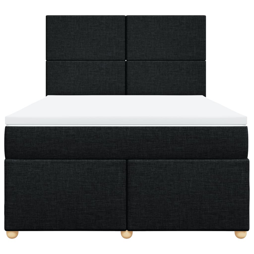 Boxspring met matras stof zwart 140x190 cm Bedden & bedframes | Creëer jouw Trendy Thuis | Gratis bezorgd & Retour | Trendy.nl