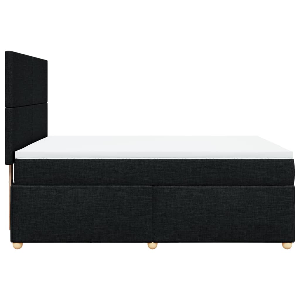 Boxspring met matras stof zwart 140x190 cm Bedden & bedframes | Creëer jouw Trendy Thuis | Gratis bezorgd & Retour | Trendy.nl