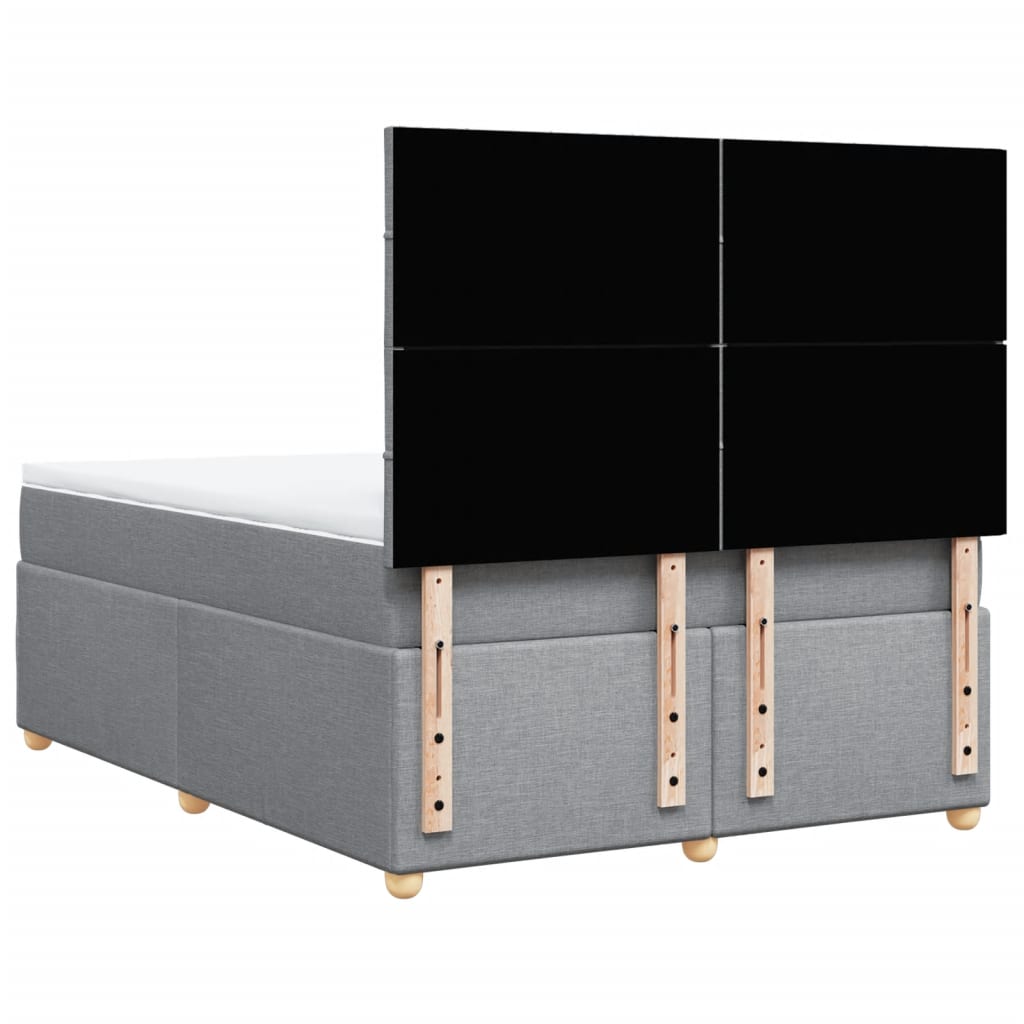 Boxspring met matras stof lichtgrijs 140x190 cm Bedden & bedframes | Creëer jouw Trendy Thuis | Gratis bezorgd & Retour | Trendy.nl