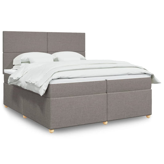 Boxspring met matras stof taupe 200x200 cm Bedden & bedframes | Creëer jouw Trendy Thuis | Gratis bezorgd & Retour | Trendy.nl