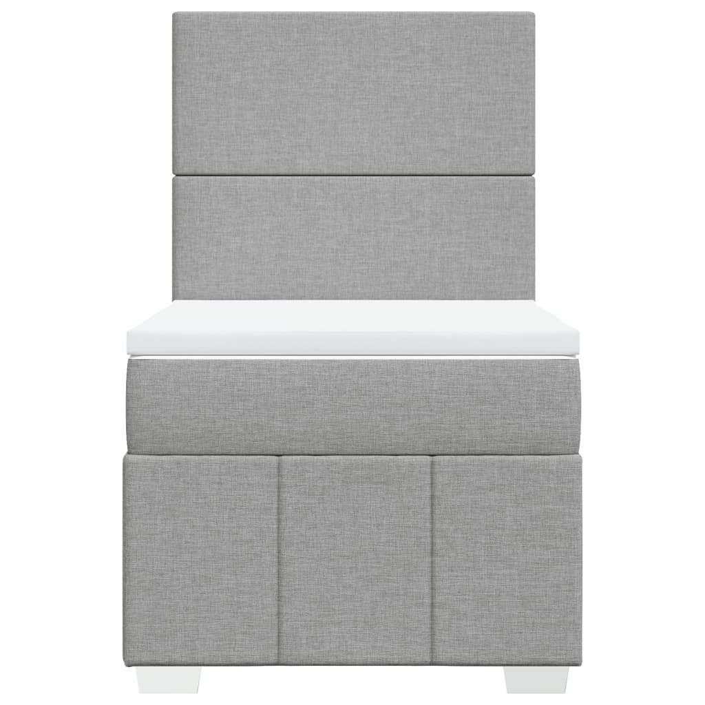 Boxspring met matras stof lichtgrijs 90x190 cm Bedden & bedframes | Creëer jouw Trendy Thuis | Gratis bezorgd & Retour | Trendy.nl