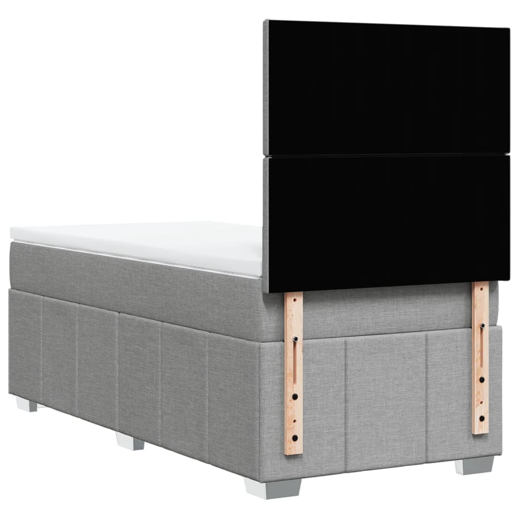 Boxspring met matras stof lichtgrijs 90x190 cm Bedden & bedframes | Creëer jouw Trendy Thuis | Gratis bezorgd & Retour | Trendy.nl