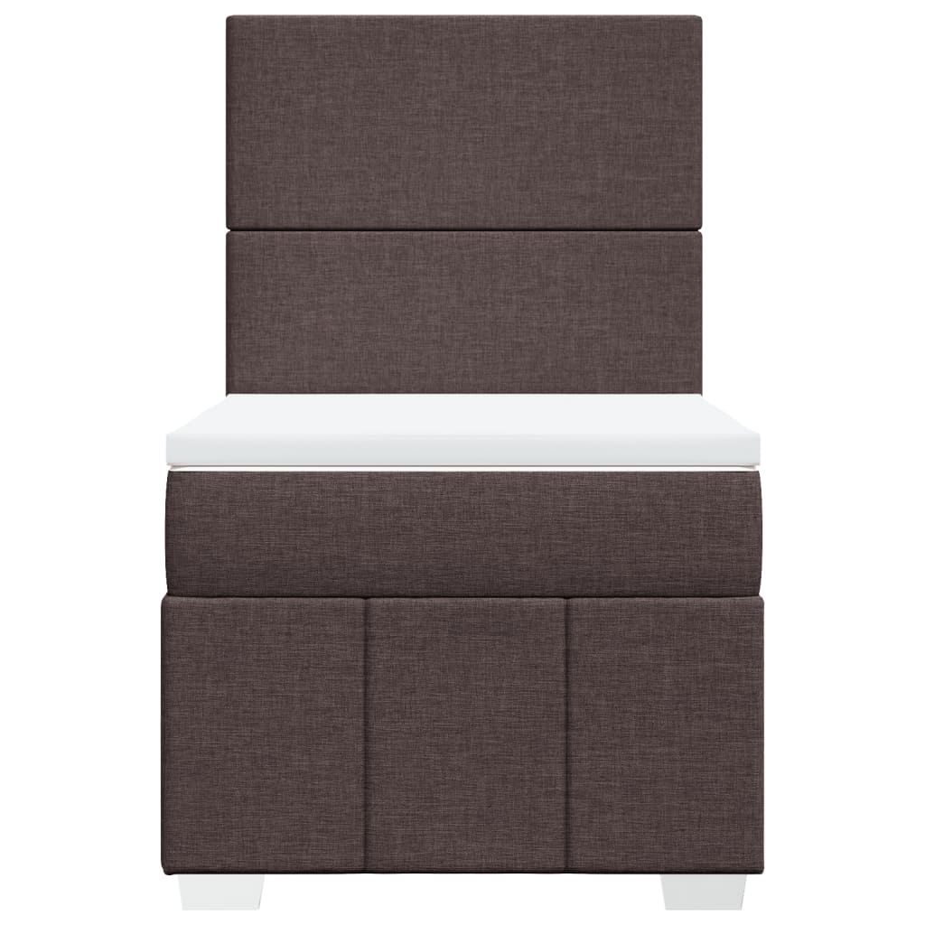 Boxspring met matras stof donkerbruin 90x190 cm Bedden & bedframes | Creëer jouw Trendy Thuis | Gratis bezorgd & Retour | Trendy.nl