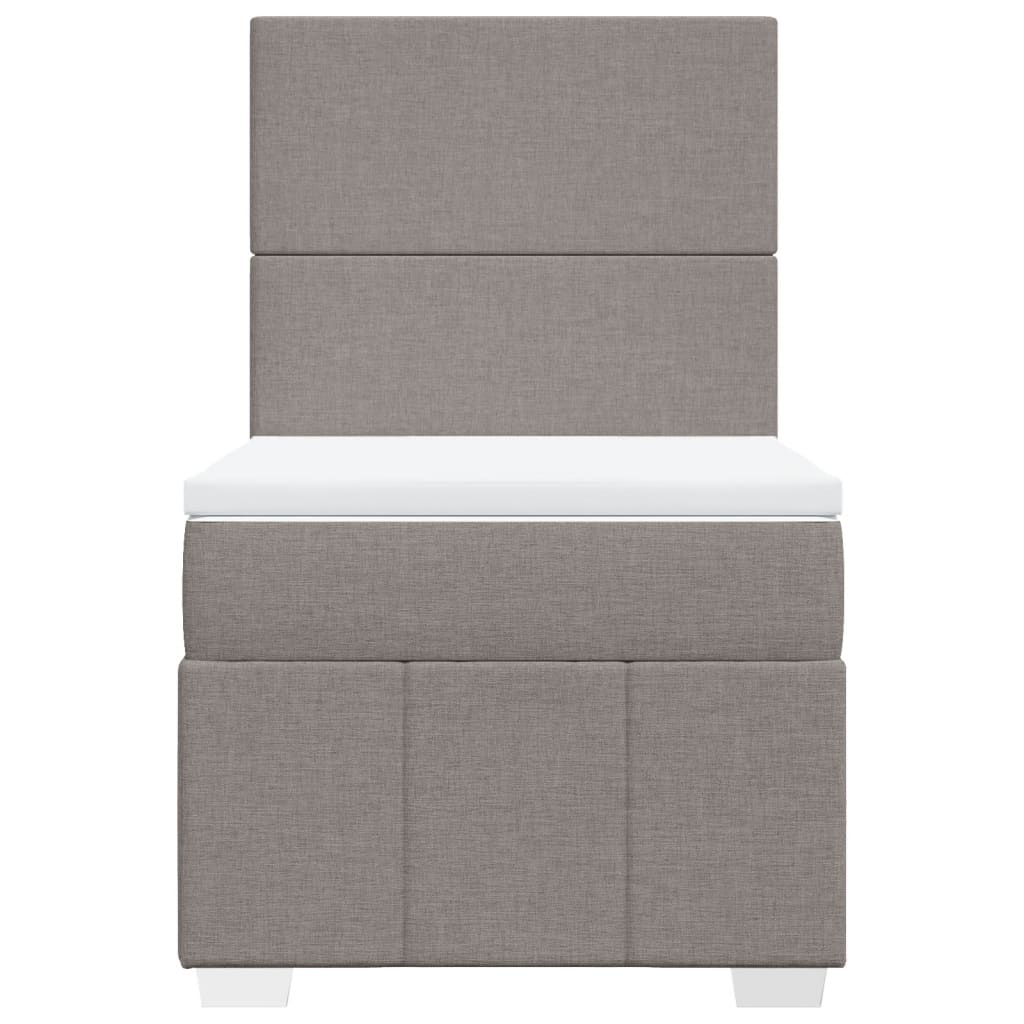 Boxspring met matras stof taupe 90x190 cm Bedden & bedframes | Creëer jouw Trendy Thuis | Gratis bezorgd & Retour | Trendy.nl