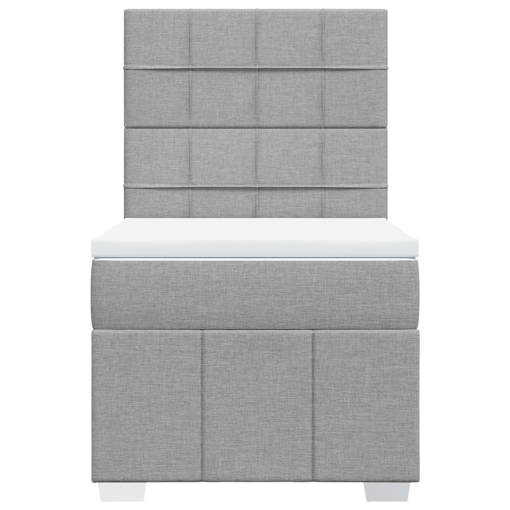 Boxspring met matras stof lichtgrijs 90x190 cm Bedden & bedframes | Creëer jouw Trendy Thuis | Gratis bezorgd & Retour | Trendy.nl